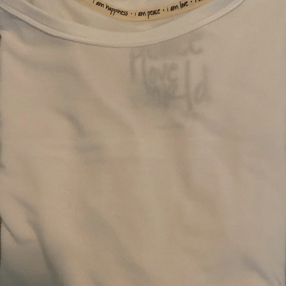 Peace Love World White Modal Spandex Long Sleeve Top Shirt Tee White S New